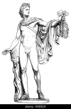 L' Apollo di Belvedere, una scultura di marmo dall Antichità classica del XV secolo Foto Stock