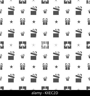 Natale seamless pattern con doni e stelle su uno sfondo bianco. Illustrazione Vettoriale Illustrazione Vettoriale