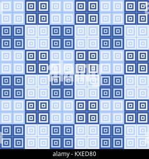 Blu scuro e bue piazze piazze interno cube pattern come sfondo Foto Stock