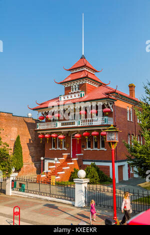 Chinatown in Victoria conosciuta come la città giardino sull'Isola di Vancouver in British Columbia, Canada Foto Stock