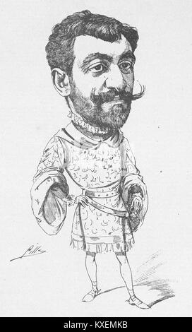 Un'immagine ritagliata dal numero del 14 marzo 1891 di Madrid Cómico, con lavori di Ignacio Tabuyo e Cilla. La rivista satirica evidenziava l'umorismo sociale e politico spagnolo della fine del XIX secolo. Foto Stock