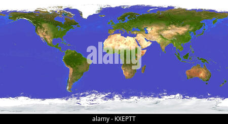 Mappa terrestre Vista aerea giorno. Il rendering 3D Foto Stock