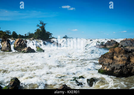 Khone Phapheng cascata,Don Khong,Loa. Foto Stock