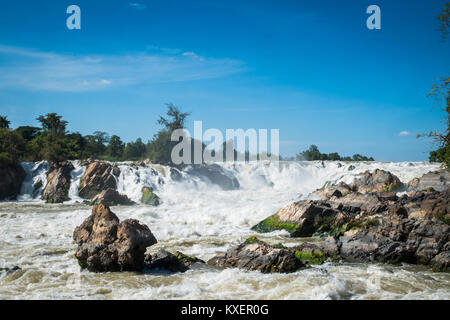 Khone Phapheng cascata,Don Khong,Loa. Foto Stock