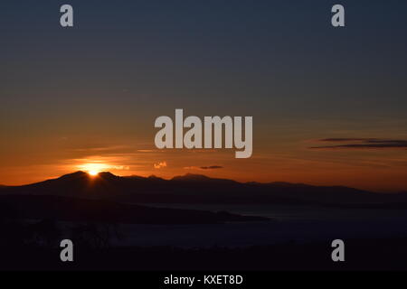 Tramonto a Largs in Scozia Foto Stock