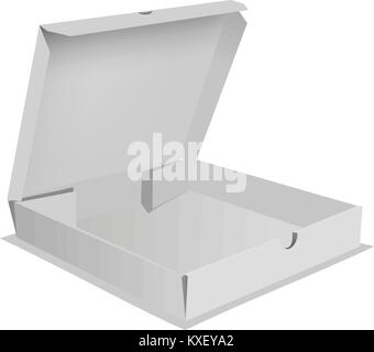 Scatola pizza icona, stile realistico Illustrazione Vettoriale