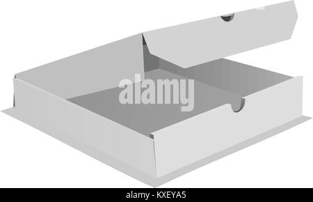 Una scatola pizza icona, stile realistico Illustrazione Vettoriale