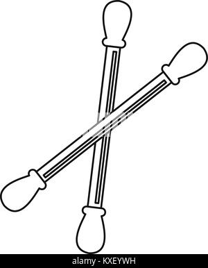 Bastoncini di cotone, l'icona di stile di contorno Illustrazione Vettoriale