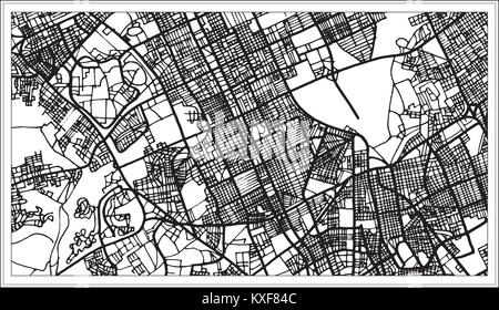 Riyadh Saudi Arabia Mappa della città in bianco e nero e a colori. Illustrazione Vettoriale. Mappa di contorno. Illustrazione Vettoriale