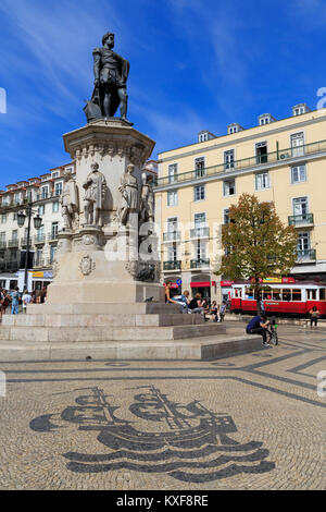 Praça Luis de Camoes, Lisbona, Portogallo, Europa Foto Stock