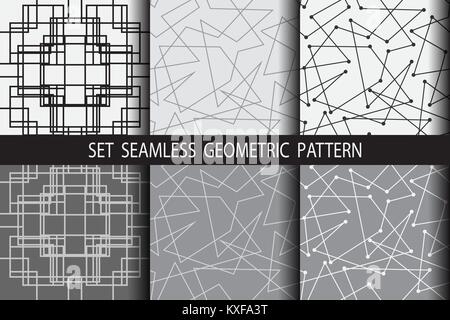 Set di astratti modelli senza soluzione di continuità delle linee Illustrazione Vettoriale