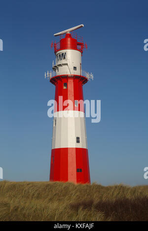 Il piccolo faro del tedesco nel Mare del nord dell'isola di Borkum Foto Stock