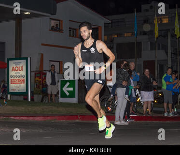 PUNTA DEL ESTE, Uruguay - Gennaio 6, 2018: Federico Bruno, vincitore della corsa a San Fernando 2018. Foto Stock