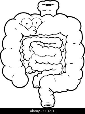 Cartoon sorpreso dell intestino Illustrazione Vettoriale