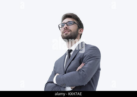 La cova bello ragazzo alzato la sua testa in alto Foto Stock