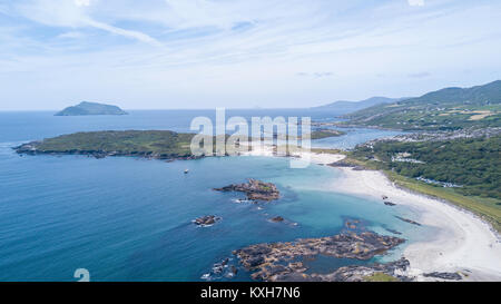 Foto aerea dell'Irlanda; spiaggia di Kerry Foto Stock