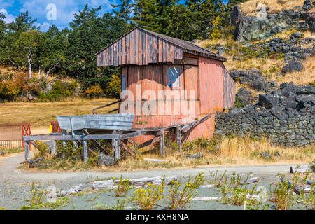 Searcelight emplacement in Fort Rodd Hill National Historic Site sull'Isola di Vancouver British Columbia Canada Foto Stock
