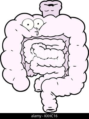Cartoon sorpreso dell intestino Illustrazione Vettoriale