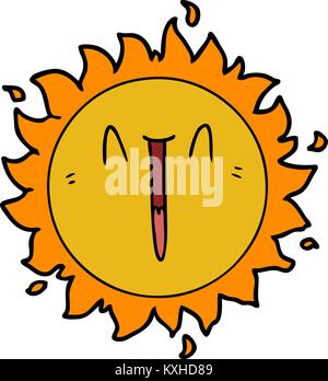Happy cartoon sun Illustrazione Vettoriale