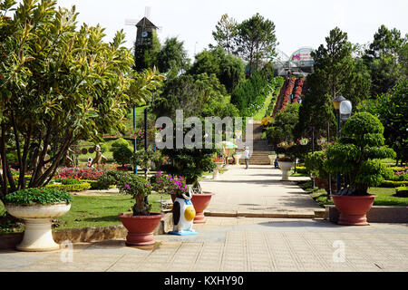 DALAT, VIETNAM - circa gennaio 2017 Flower Garden Foto Stock