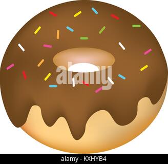 Ciambella di cioccolato con un pizzico, vettore Illustrazione Vettoriale