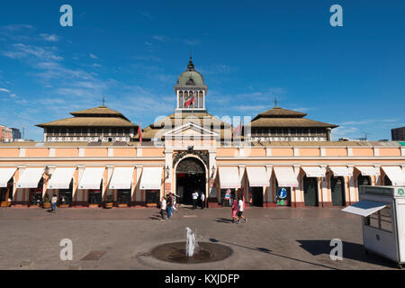 Il Mercado Central de Santiago del Cile Foto Stock