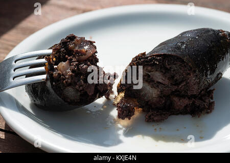 Salsicce di sangue, argentino morcilla Foto Stock