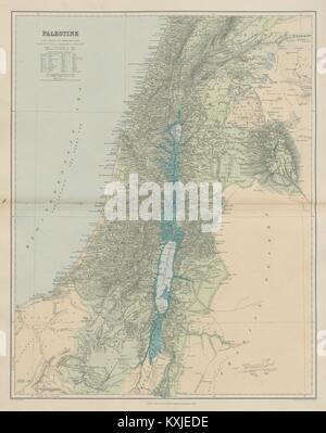 Palestina terra santa israele. & Biblico i nomi storici. STANFORD 1896 mappa vecchia Foto Stock