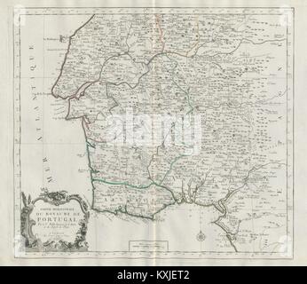 "Partie meridionale du royaume de Portugal'. Algarve. SANTINI / BELLIN 1784 mappa Foto Stock