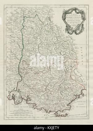 "Gouvernements de Dauphiné et de Provence…". Dauphiny. SANTINI / BONNE 1784 mappa Foto Stock