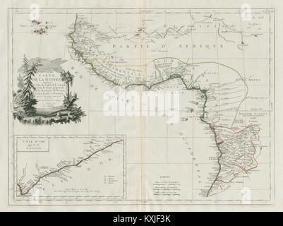 "Carte de la Guinea…' Africa occidentale del golfo di Guinea. SANTINI / BONNE 1784 mappa vecchia Foto Stock