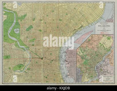 Rand McNally mappa standard di Philadelphia. Pianta della città. In Pennsylvania c1913 Foto Stock