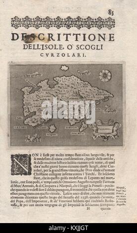 'Descrittione dell' Isole Curzolari…". PORCACCHI. Cefalonia Kefalonia 1620 mappa Foto Stock