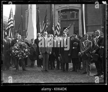 Calvin Coolidge cerimonia a Springfield ma circa 1925. Immagine da 4x5 pollici negativo di vetro. Foto Stock