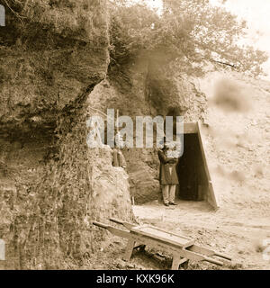 Yorktown, Virginia. Cornwallis grotta. Usato come una polvere magazine dai confederati Foto Stock