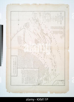 Una mappa storica della Delaware Bay raffigura i suoi porti, banchi di sabbia, i pericoli e le rotte di navigazione dalle Cap a Philadelphia, fornendo informazioni marittime e cartografiche. Foto Stock