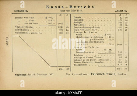 Bericht des Naturwissenschaftlichen Vereins für Schwaben und Neuburg (a.v.) in Augsburg BHL5006047 Foto Stock