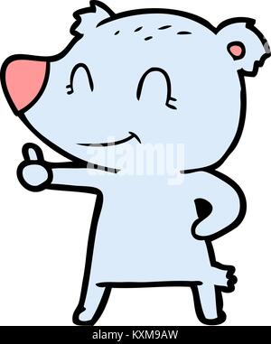 Cartoon bear dando pollice in alto segno Illustrazione Vettoriale