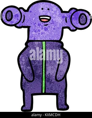 Friendly cartoon alien Illustrazione Vettoriale