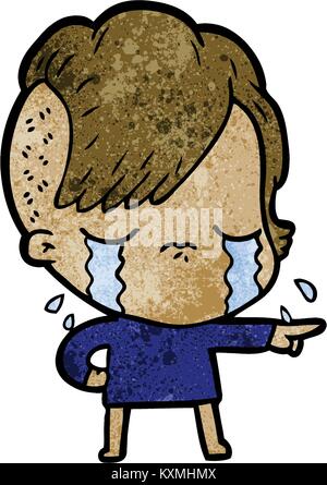 Cartoon RAGAZZA CHE PIANGE accusando Illustrazione Vettoriale