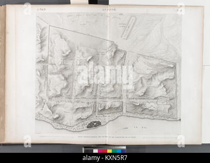 Antinoë (Antinoöpolis). Plan topographique des ruines et de l'enceinte de la ville (NYPL b14212718-1268148) Foto Stock