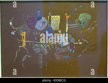 Attorno alla linea di Wassily Kandinsky, 1943 ad olio su cartone - Museo Nacional Centro de Arte Reina Sofía - DSC08773 Foto Stock