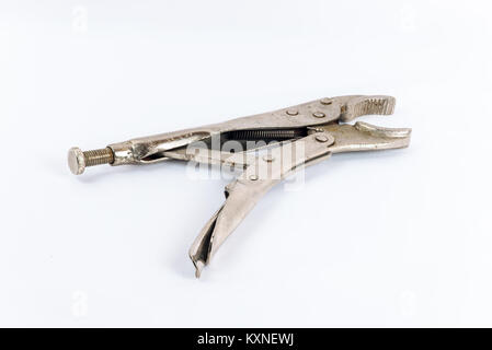 Ganasce pinze di bloccaggio isolati su sfondo bianco Foto Stock