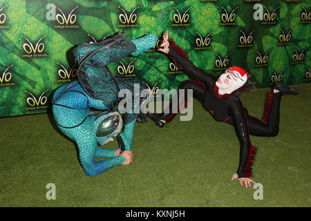 Londra, Regno Unito. Decimo gen, 2018. Cast , Cirque Du Soleil OVO - UK premiere, Royal Albert Hall di Londra, UK, 10 gennaio 2018, Foto di Richard Goldschmidt Credito: ricca di oro/Alamy Live News Foto Stock