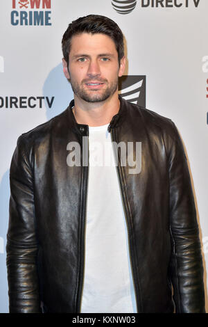 Los Angeles, Stati Uniti d'America. Decimo gen, 2018. James Lafferty assiste la speciale proiezione di 'Small città crimine" al Teatro Vista su gennaio 10, 2018 a Los Angeles, California. Credito: Geisler-Fotopress/Alamy Live News Foto Stock