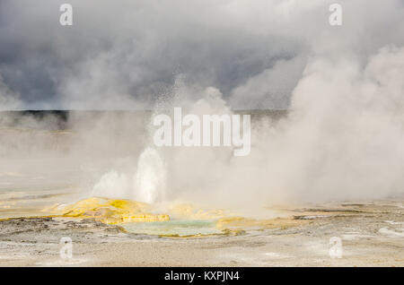 Belli i colori e la luce solare a spasmo Geyser nel Parco Nazionale di Yellowstone Foto Stock