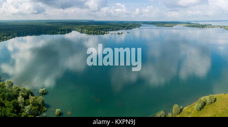 Francia, Aube (10), Champagne, Parc naturel régional de la Forêt d'Orient, lac du Temple (vue aérienne) // Francia Aube, Champagne, Orient foresta Regio Foto Stock