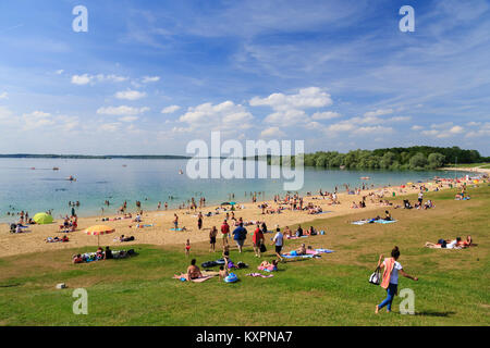 Francia, Aube (10), Champagne, Parc naturel régional de la Forêt d'Orient, lac d'Orient, Mesnil-Saint-Père, la plage // Francia Aube, Champagne, Orient Foto Stock