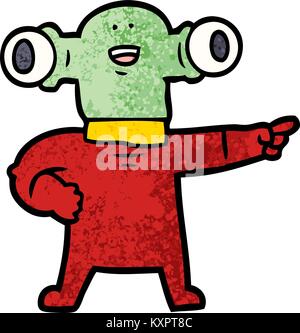 Friendly cartoon alien rivolta Illustrazione Vettoriale