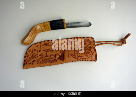 Un storto coltello realizzato da Mi'kmaq aboriginals in Canada Foto Stock